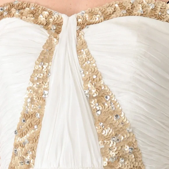 Rebecca Taylor Dress S/M Formal White Prom Wedding Hoco Debutante Maxi Long Gown - Picture 3 of 16